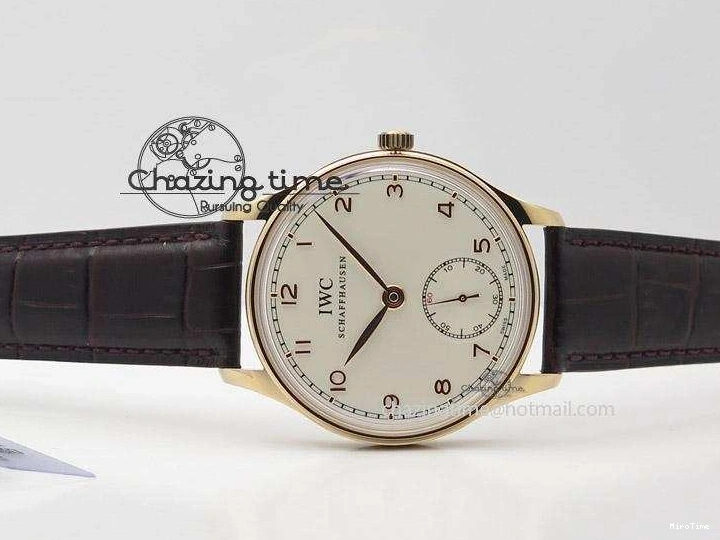 MIROTIME 0207 Compact Portuguese IW545409 RG ZF 1:1 Best Edition White Dial On Brown Leather Strap A 7336
